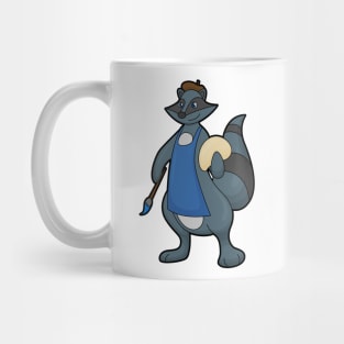 Racoon as Painter with Paintbrush Mug